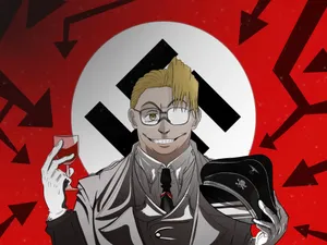 Hellsing The Major With Wine Glass Wallpaper