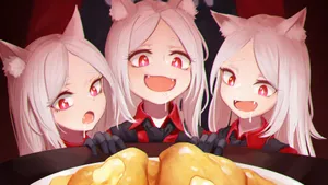 Helltaker Cat Girls Feast Wallpaper