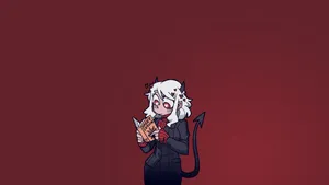Helltaker Character Reading Wallpaper