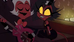 Helluva Boss Serenading Moxxie Wallpaper