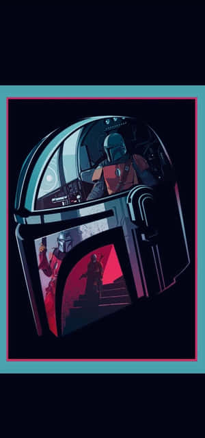 Helmet Of The Mandalorian Iphone Wallpaper