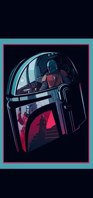 Helmet Of The Mandalorian Iphone Wallpaper