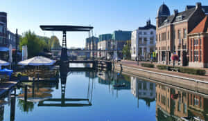 Helmond Canal Viewwith Drawbridge Wallpaper