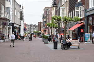 Helmond Downtown Shopping Street Wallpaper