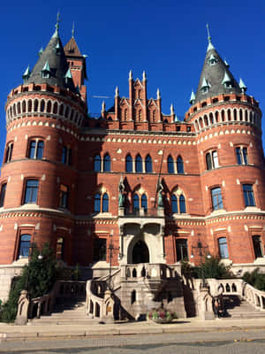 Helsingborg Red Brick Castle Like Building Wallpaper