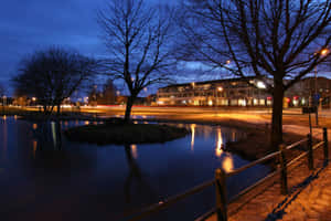 Helsingborg Twilight Waterfront Scene Wallpaper