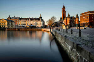 Helsingborg Waterfront Dusk View Wallpaper