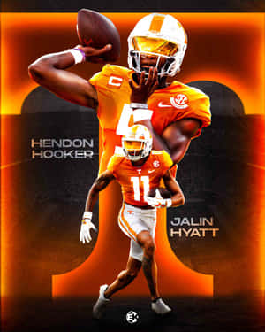 Hendon Hookerand Jalin Hyatt Tennessee Football Artwork Wallpaper