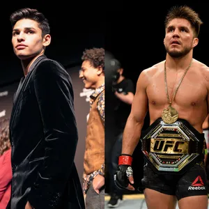 Henry Cejudo And Ryan Garcia Collage Wallpaper