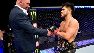 Henry Cejudo Talking With Ufc President Dana White Wallpaper