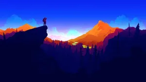 Henry Gazing Out Over The Vast Expanse Of The Firewatch Environment Wallpaper