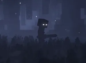 Herobrine Dark Blue Art Wallpaper