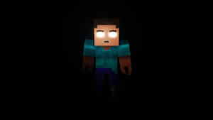 Herobrine White Glowing Eyes Wallpaper