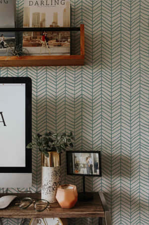 Herringbone Pattern Wallpaper Interior Wallpaper