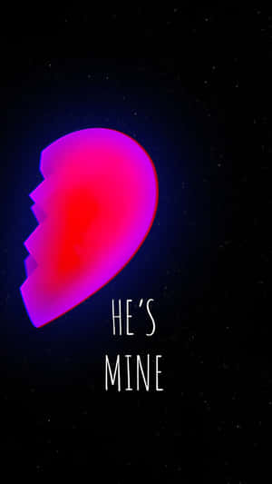 Hes Mine Heart Design Wallpaper