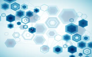 Hexagon In Blue Shades Wallpaper