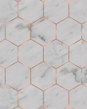 Hexagon Marble White Pattern Wallpaper