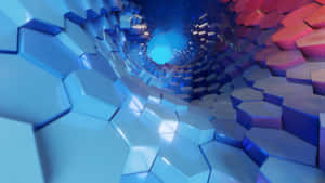 Hexagonal Tunnel Spatial Scene Wallpaper