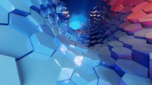 Hexagonal Tunnel Spatial Scene Wallpaper