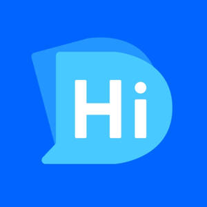 Hi Greeting On Blue Background Wallpaper