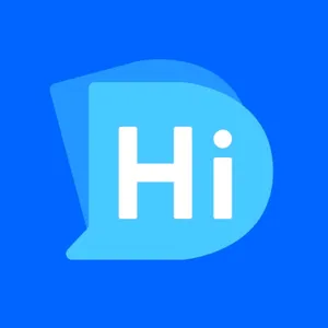 Hi Greeting On Blue Background Wallpaper
