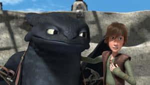 Hiccup Introducing Toothless In Dragons Riders Of Berk Wallpaper