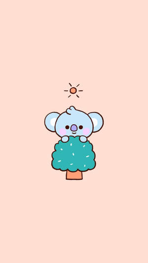 Hiding Bt21 Baby Koya Wallpaper