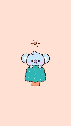 Hiding Bt21 Baby Koya Wallpaper