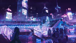 High Above The City, The Future Of Cyberpunk Night City Wallpaper