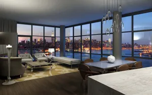 High-end Apartment With Full-glass Window Wallpaper