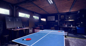 High-intensity Indoor Table Tennis Game Wallpaper