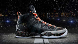 High Performance Basketball Shoe Night Scene Wallpaper