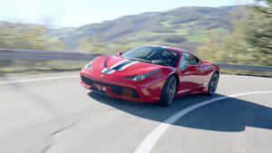 High-performance Ferrari 458 Speciale In Full Glory Wallpaper