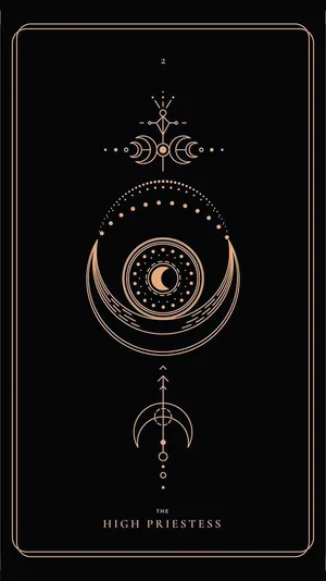 High_ Priestess_ Tarot_ Card_ Art Wallpaper