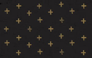 High Quality Black And Gold Cross Wallpaper