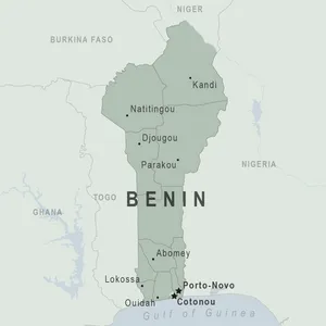 High Resolution Detailed Map Of Benin Wallpaper