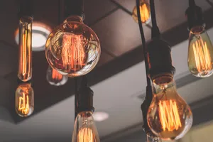 High Resolution Image Of Ceiling Lights On A Desktop Screen Wallpaper