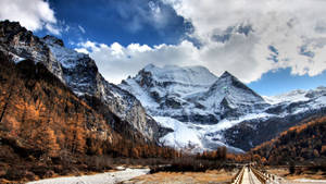 High Resolution Snowy Mountains Wallpaper