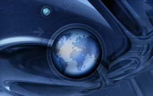 High Resolution World Map Abstract Blue Globe Wallpaper