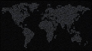 High Resolution World Map Digit Mosaic Wallpaper
