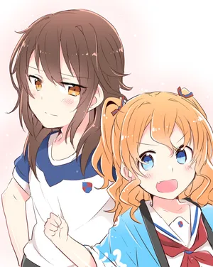 High School Fleet Anime Friends Illustration Wallpaper