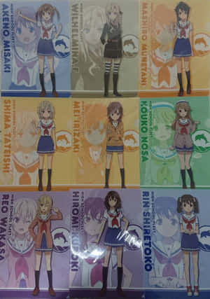 High School Fleet Character Cards Collection Wallpaper