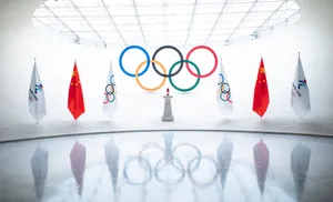 High-speed Downhill Skier At The Winter Olympics Wallpaper