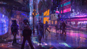 High Tech Digital Future - Cyberpunk Aesthetic Wallpaper