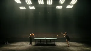 High-tech Robotic Ping Pong Match Wallpaper