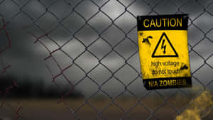 High Voltage Warning Sign Zombie Area Wallpaper