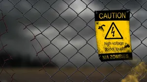 High Voltage Warning Sign Zombie Area Wallpaper