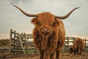 Highland Cattle Fluffy Coat Wallpaper