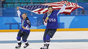 Hilary Knight Kendall Coyne Celebrating Wallpaper