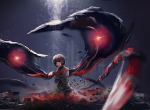 Hinami Fueguchi Surrounded By Colorful Butterflies In Tokyo Ghoul Wallpaper